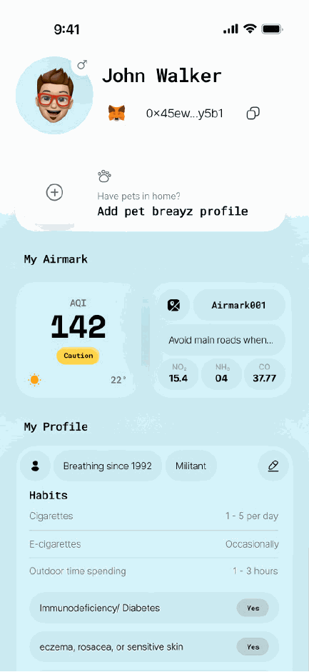 Breayz app: rewards and discover screen.